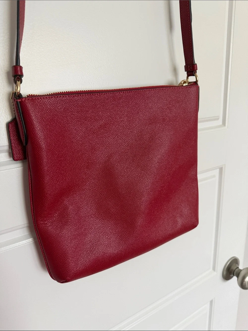 Coach Mini Rowan File in Crossgrain Leather with Gold Hardware